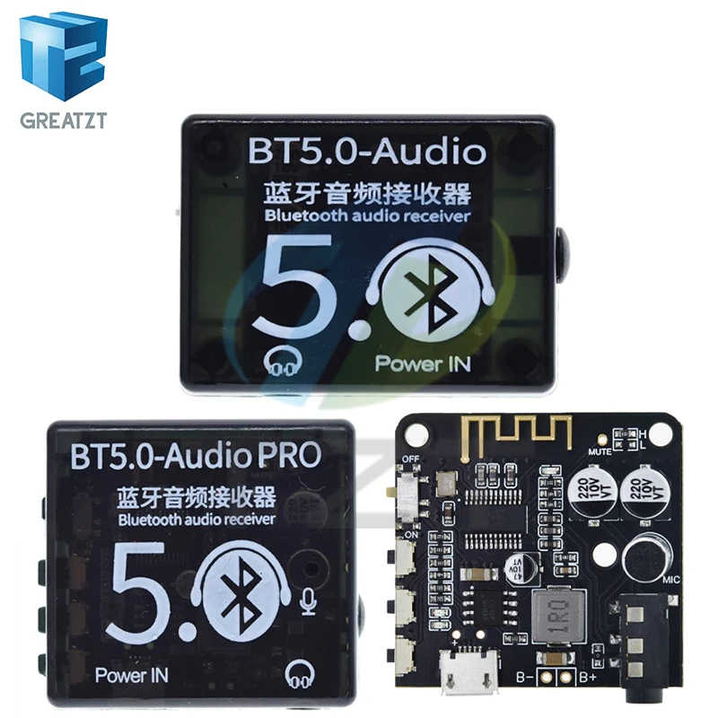Миниатюрная плата декодера GREATZT Bluetooth 5.0, аудиоприемник BT5.0 PRO, модуль беспроводного стереоусилителя музыки MP3 с корпусом