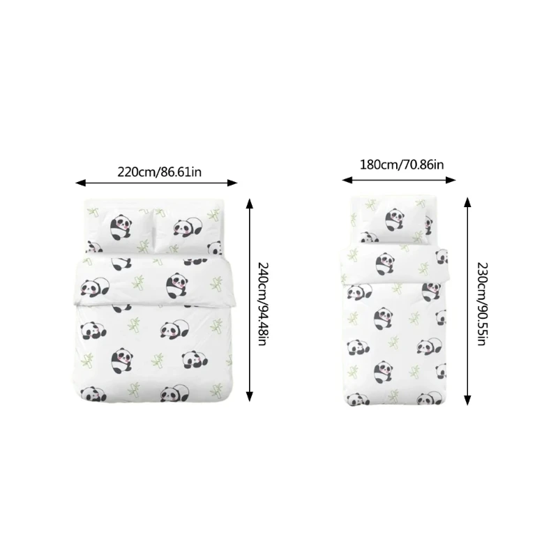 Juego cama higiénico uso con funda cama con edredones tela no tejida pandas