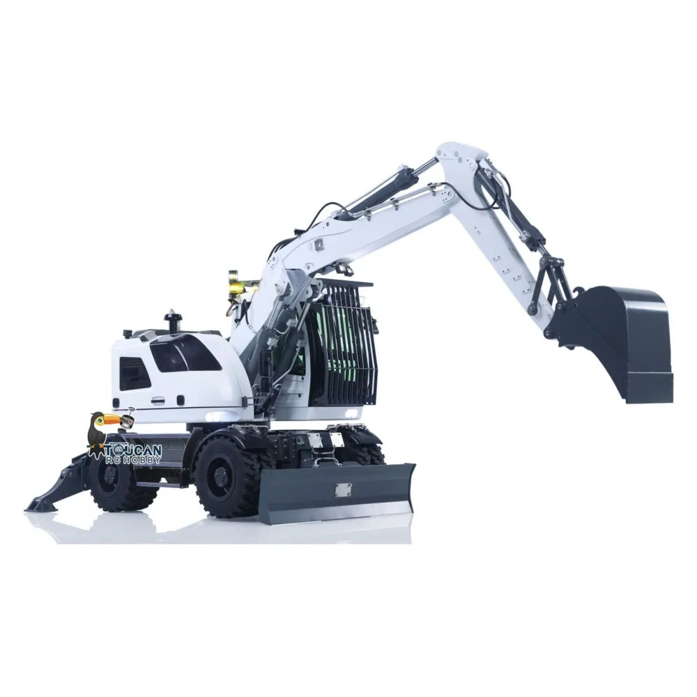 RTR 1/14 LR914 RC Hydraulic Wheeled Excavator 8-ways Valve 4×4 Digger Engineering Vehicle Axle Lock Upgrade Brushless Motor Toys