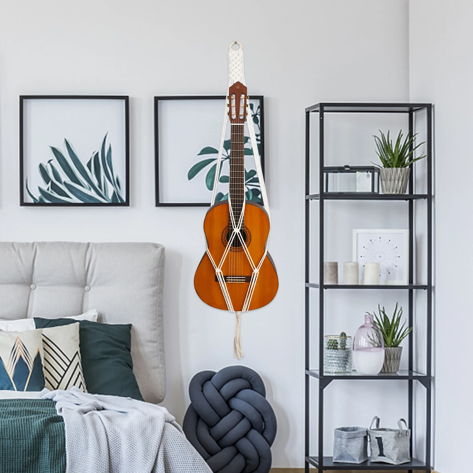 

Guitar Sling Cotton Strap Wall Ukulele Straps Belt Hanger Plant Stand Accessories Net