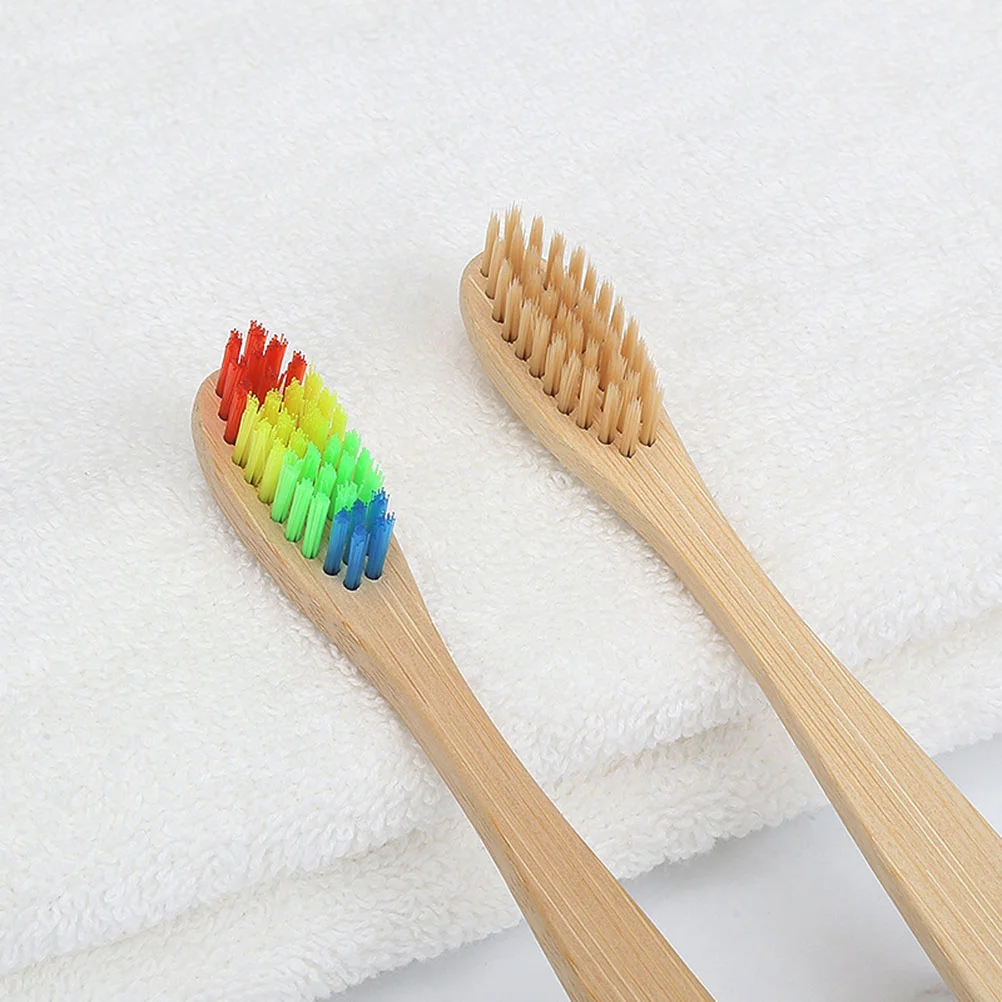 6 Pcs Toothbrush Travel Toothbrushes Bristle Bamboo Soft Fur Eco-friendly Wooden