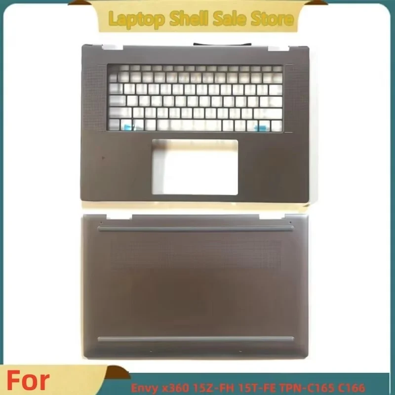 

New For HP Envy x360 15Z-FH 15T-FE TPN-C165 C166 Laptop Upper Case Palmrest Cover/Bottom Base Cover Lower Case Gray
