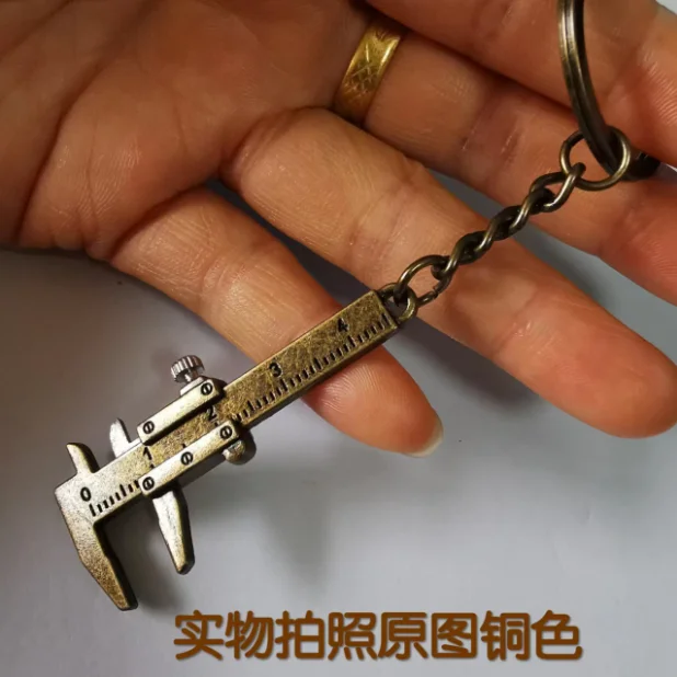 New Fashion Car Key Mini Vernier Caliper Portable 0-40mm keychain Measuring Gauging Tools Car Turbo key Chain Ring Ruler Caliper