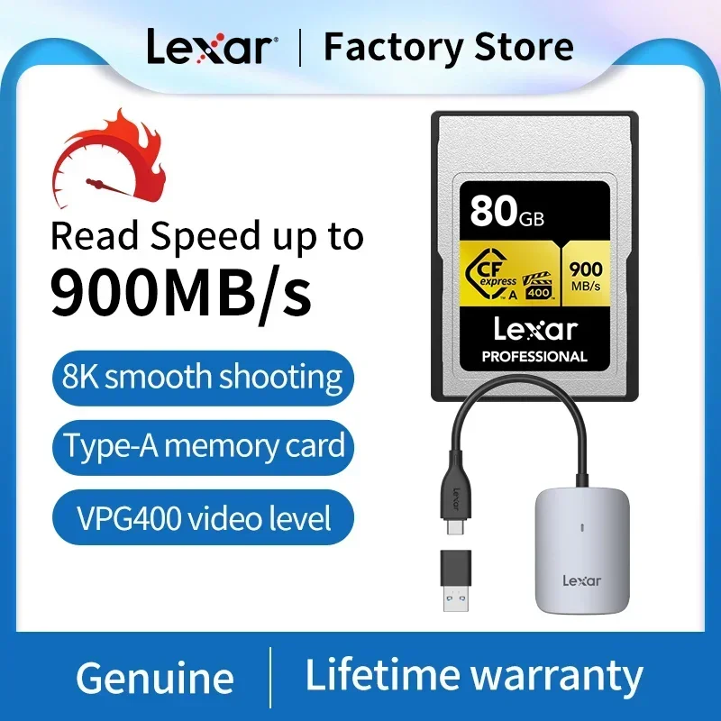 Lexar Professional CFexpress Type A Card GOLD Series 160GB 320GB with Professional CFexpress Type A / SD USB 3.2 Gen 2 Reader