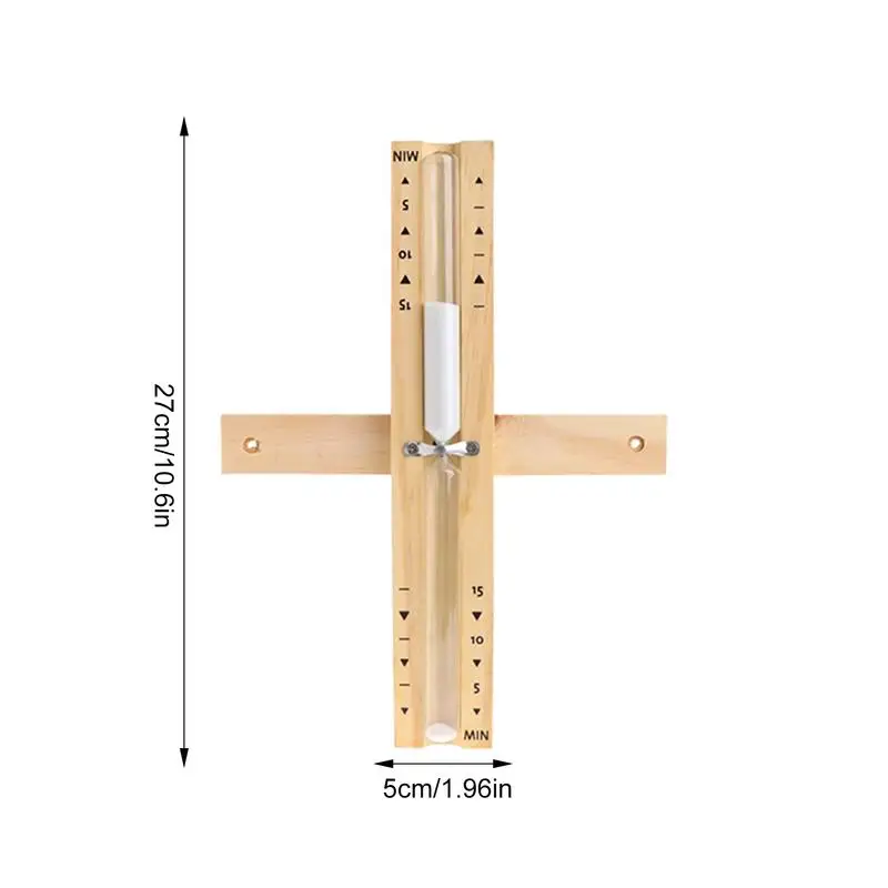 Drewniany naścienny 15-minutowy zegar do sauny z klepsydrą Przenośny, obrotowy, dokładny, skalowany zegar S-andukra do domu, łazienki i łazienki