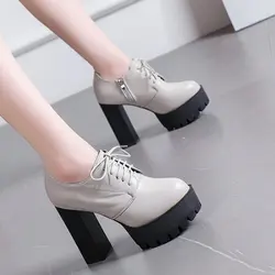 New Women Black White Ankle Boots Super High Heels Square Heels Boots Zip Insole Sexy Women Boots Verclo Fashion Spring and Fall