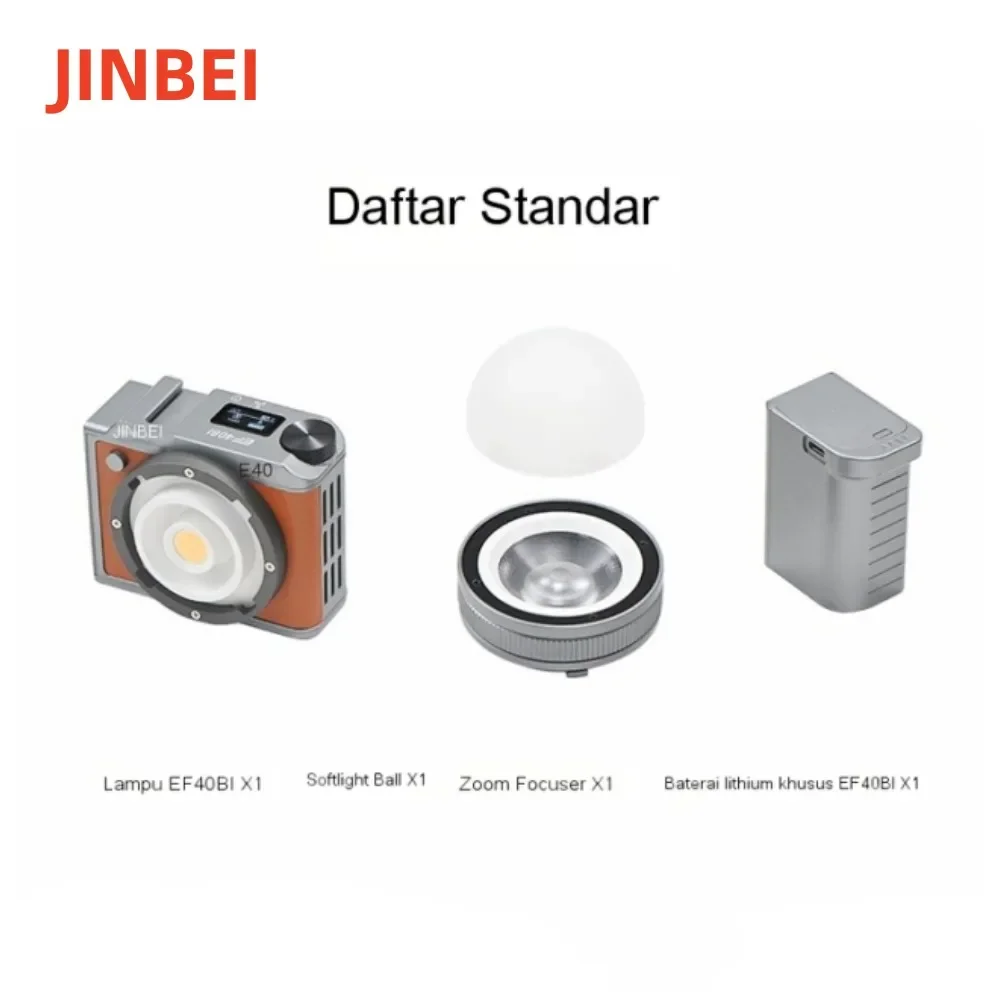 

JINBEI EF-40BI Bi Color 40W Led Video light 2700K-6500K Pocket COB Portable Handheld Light For Outdoor Shooting Video Camera