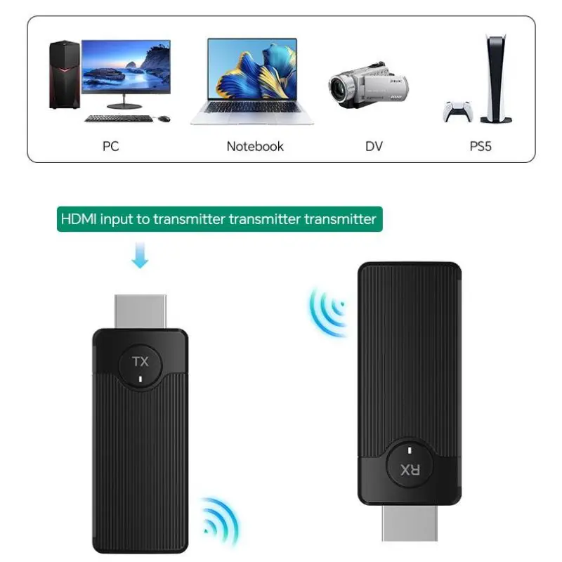 

Q50 Wireless HDMI Video Transmitter and Receiver Extender Kit Display Adapter Dongle for TV Monitor Projector Switch PC