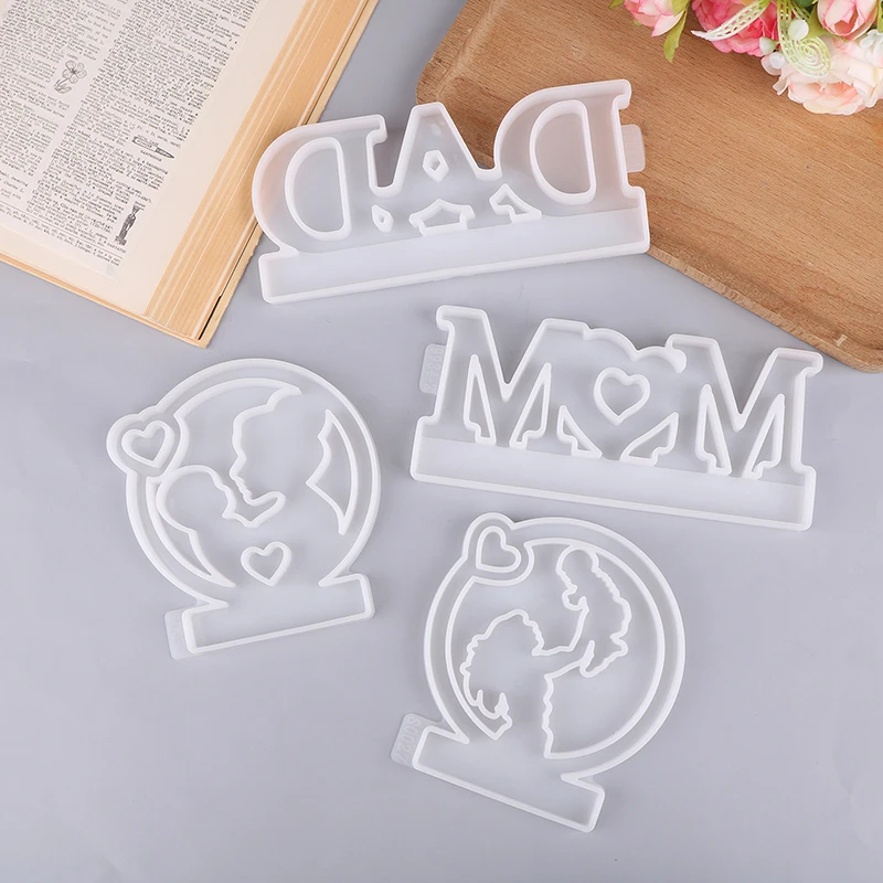 Mother's Day Candle Holder Silicone Mold Letter MOM Candlestick Mould DIY Aromatherapy Cement Gypsum Ornaments Decoration Mould