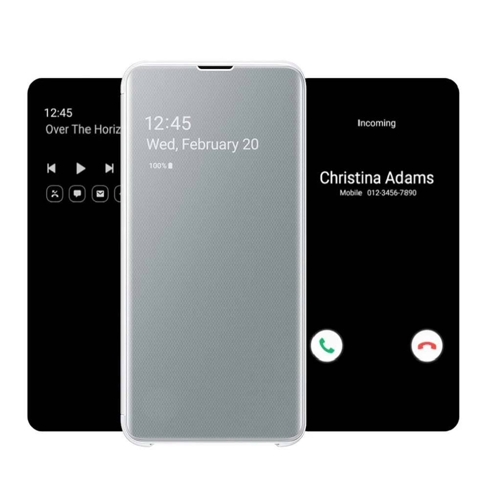 

Original For Samsung Smart View Clear Mirror Intelligent Protective Cover For Galaxy S10 Plus S10+ Smart Flip Cases SM-G9750