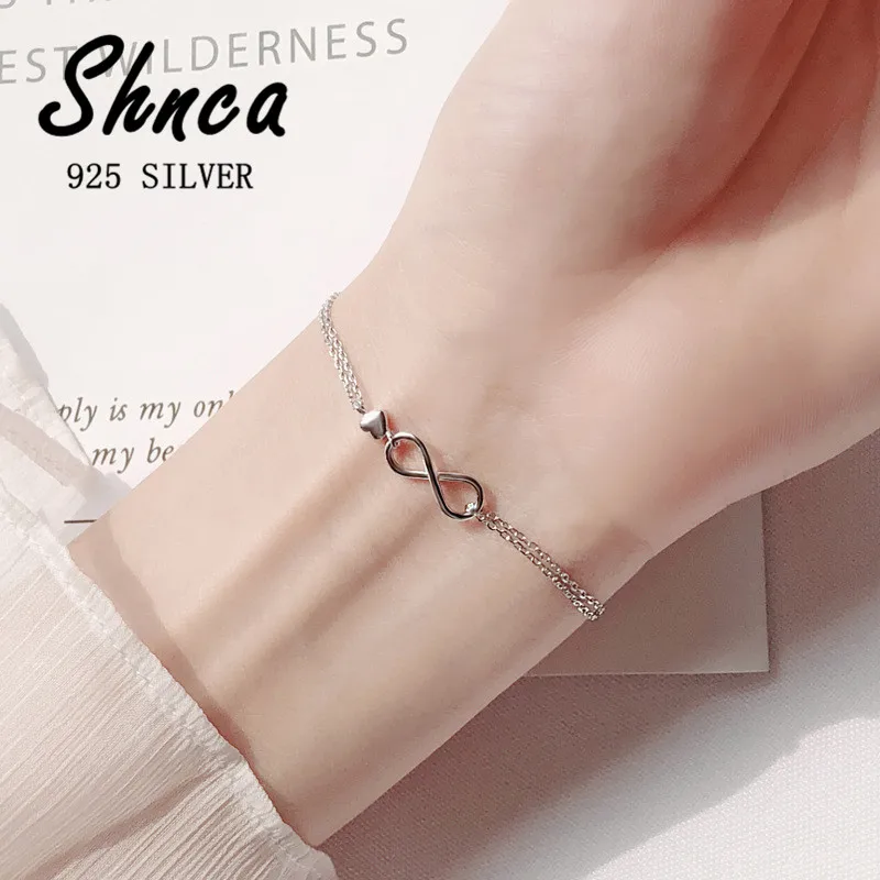 มาใหม่ล่าสุด925สเตอร์ลิงคลาสสิกเงินนิรันดร์รักเปิดหลายชั้นกำไลสำหรับผู้หญิงสาวเครื่องประดับ LB003ของขวัญ