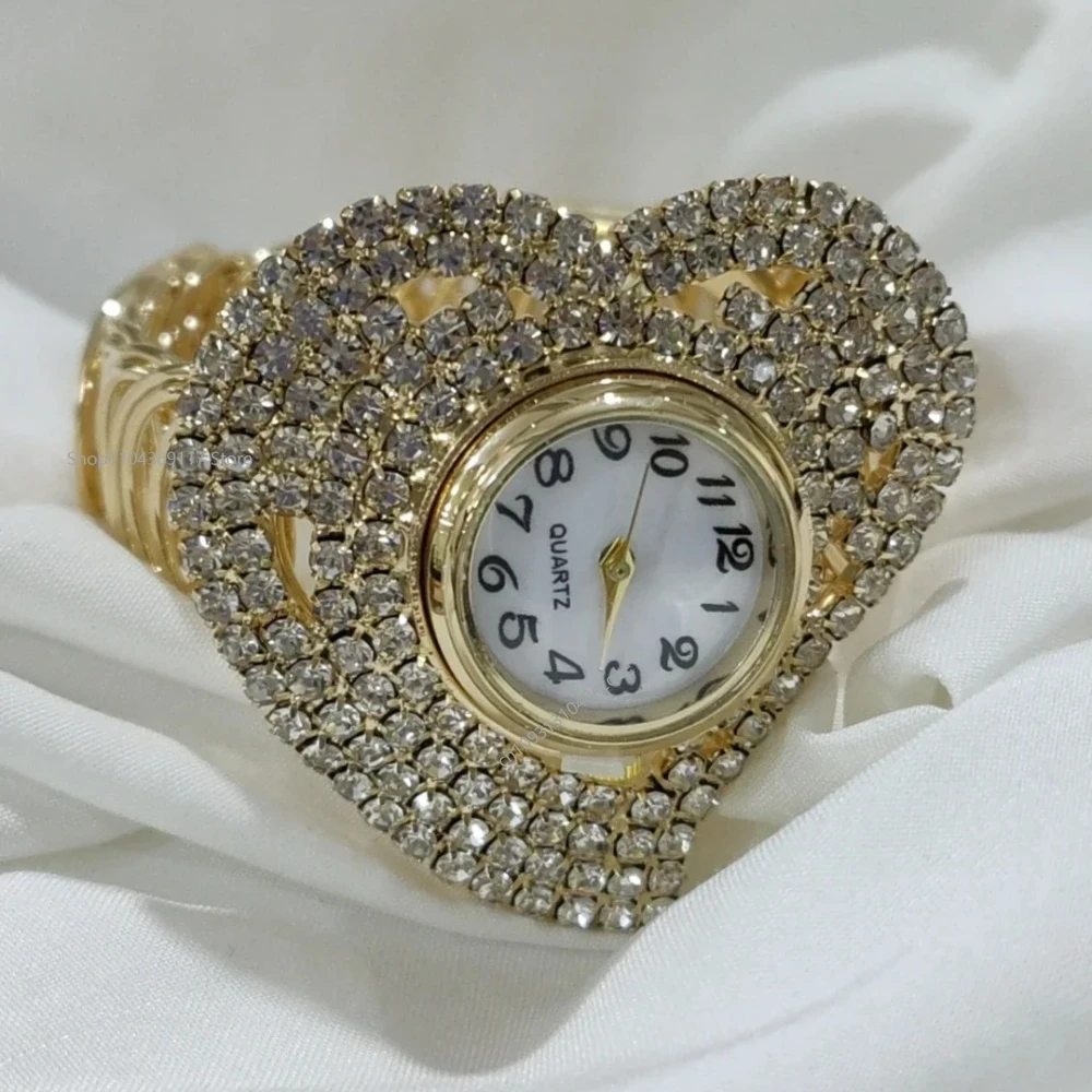 ساعات نسائية ساعة ذهبية ساعات يد للسيدات ماركة فاخرة حجر الراين ساعات يد نسائية Relogio Brasil