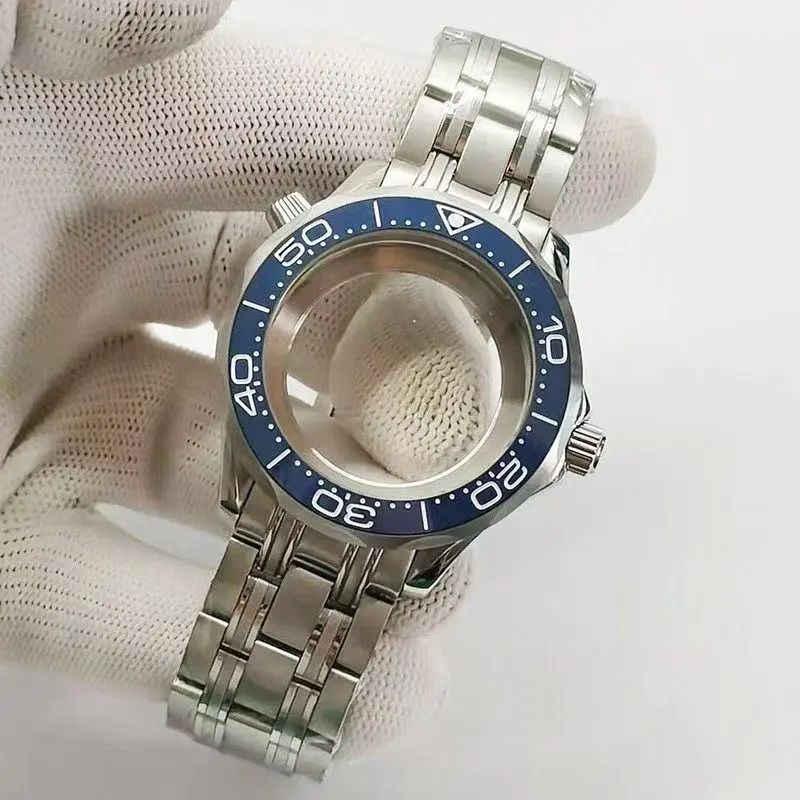 

NH35 Watchcase for Seamaster 300 Case 10ATM Waterproof Sapphire Crystal Stainless Steel Strap fit NH35 NH36 Movement Watch Parts