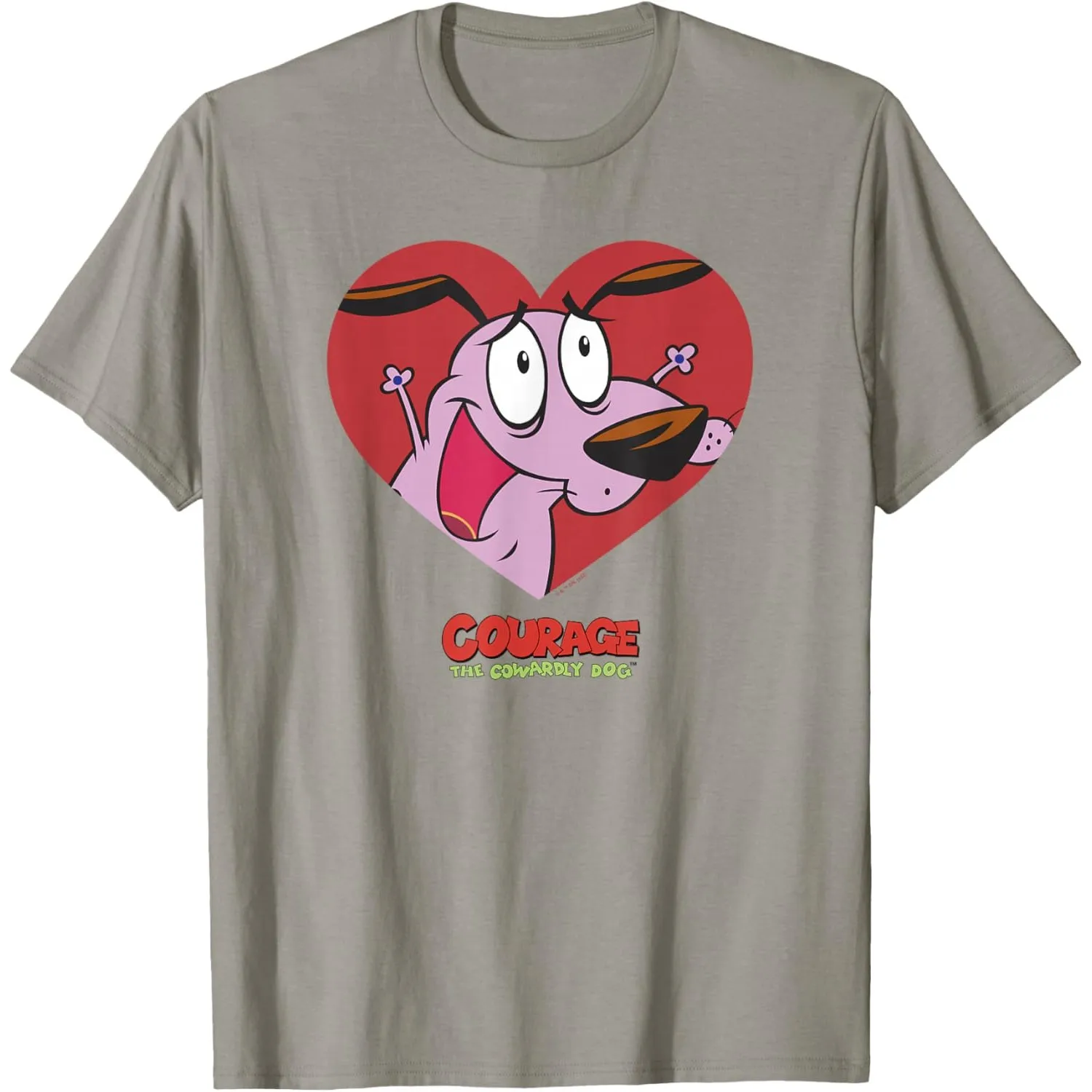 

Courage The Cowardly Dog Heart Graphic Men's Cotton Breathable Round Neck T-Shirt