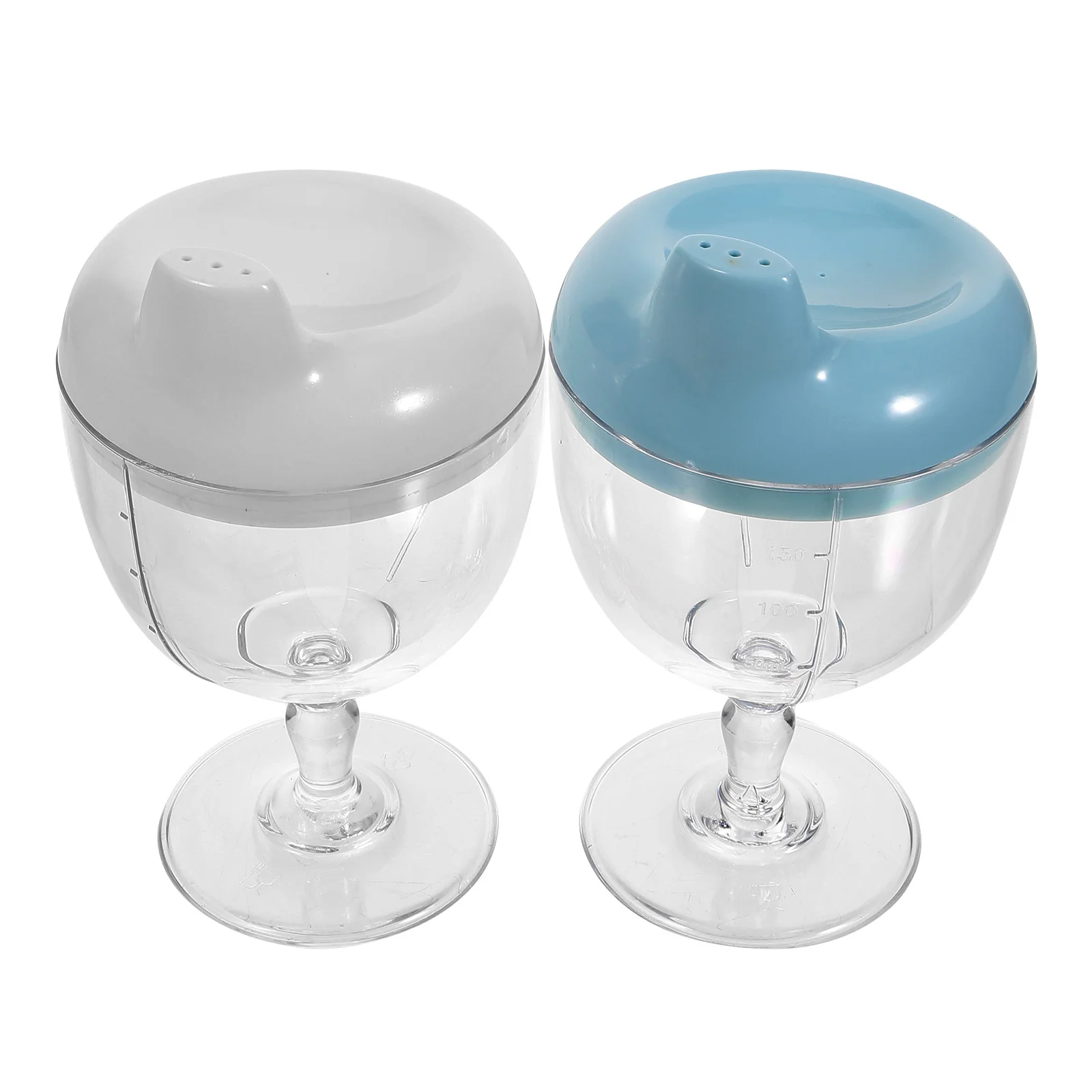 

2 Pcs Baby Training Cup Drop Proof Kids Drinking Cups White Plastic Goblet Cup for Toddler Juice Spill Proof