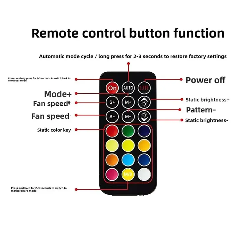L68A ARGB Controller 6Pin For Computer Case Fan RGB Hub With 6-Pin Interface And 10+ 2 Wireless Remote Control