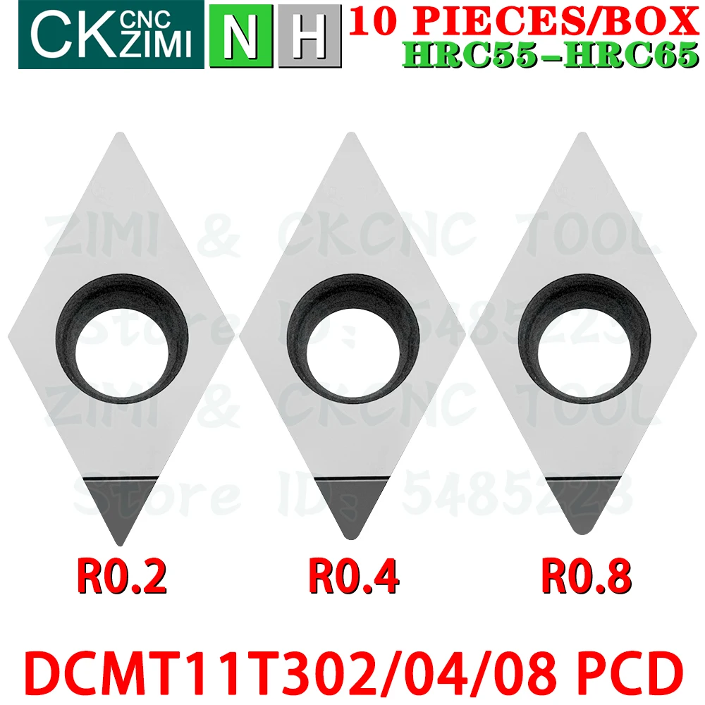 10PCS DCMT11T302 PCD DCMT11T304 PCD DCMT11T308 PCD Inserts Diamond Inserts Turning Inserts Tools DCMT 11 CNC Cutting Lathe Tools