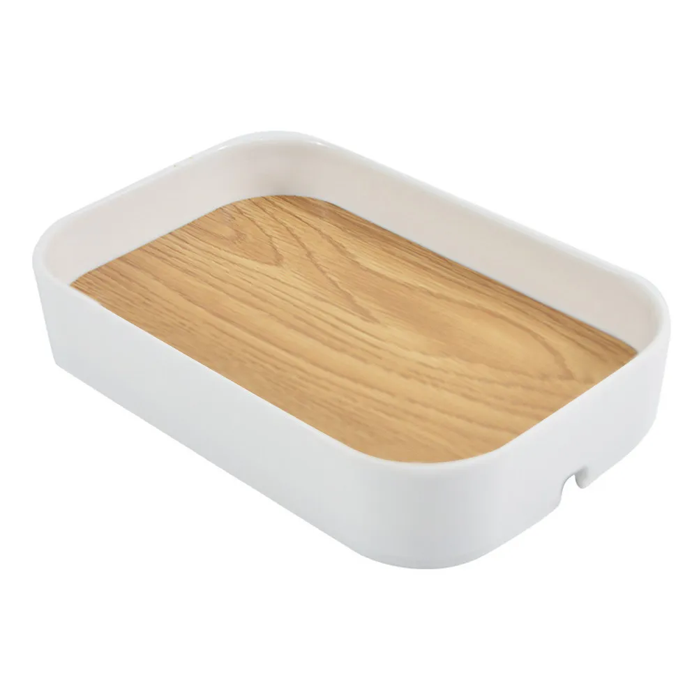 

1Pcs Wood Grain Desktop Storage Box Compact Multipurpose Organizer for Cosmetics Stationery Sundries Home Office Use