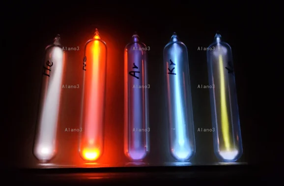 Glass-sealed light-emitting tubes for a newly upgraded set of experimental teaching rare gas components