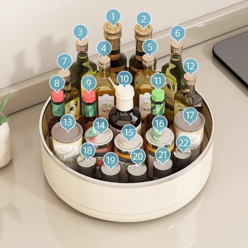 Rotatable High Quality Multi Function Kitchen Countertop Spice Storage Rack Oil Salt Vinegar Condiment Organizer Box