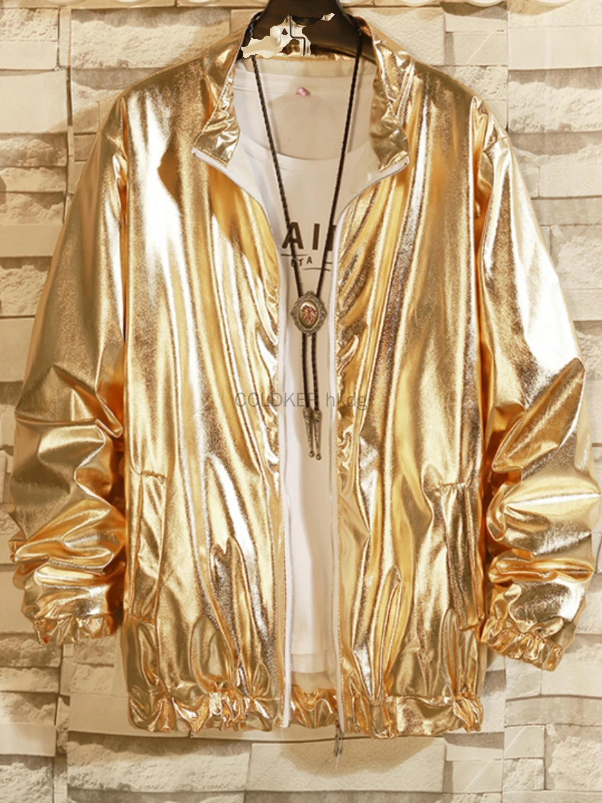Silver Gold Set for Men's Metallic Jacket and Pants Set Jacket Men Straight Leg Trousers Costume for Men Disco Cosplay Party - Image 3