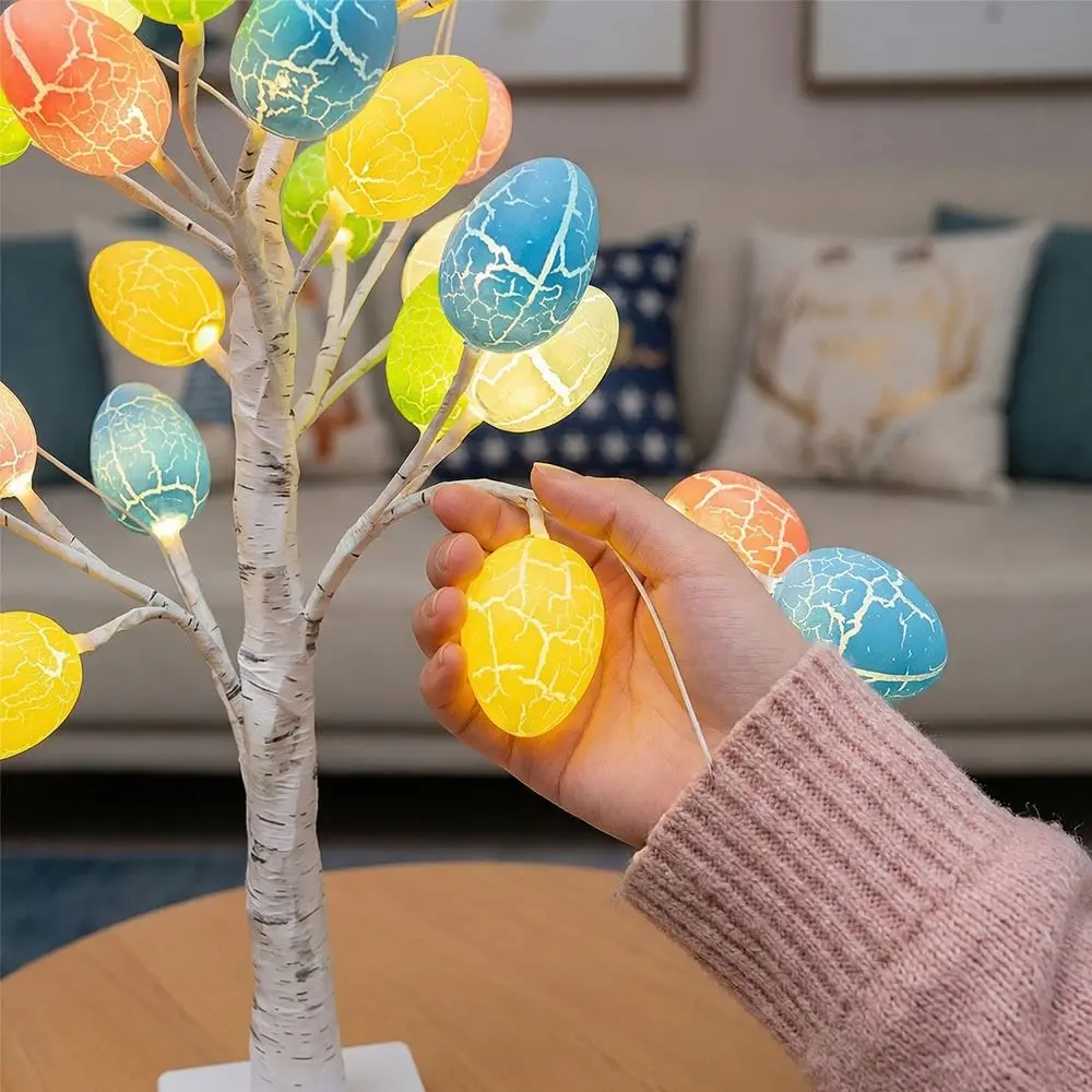 

Набор из 24 пасхальных украшений: светодиодные декорации в виде березовых веток с цветами, белые березы, пасхальные украшения