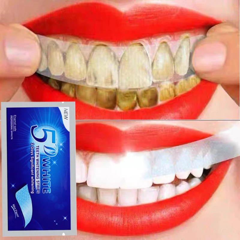 5D Dental Paste Teeth Whitening Strips Sensitive Teeth Dental Kit Oral Hygiene false Teeth Whiten Bleaching Teeth 7/14 Pcs