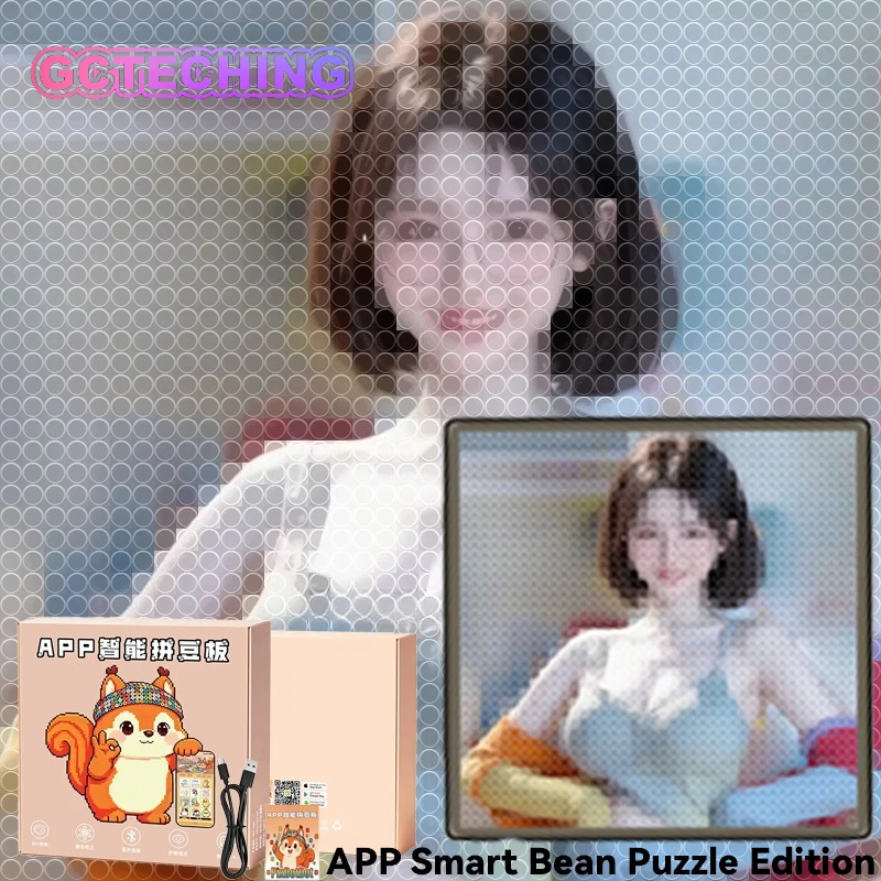 LED Bead Art Light Board App Guided Fuse Beads Pegboard USB Powered DIY Pixel Pattern Craft Kit for Kids Beginners Gift