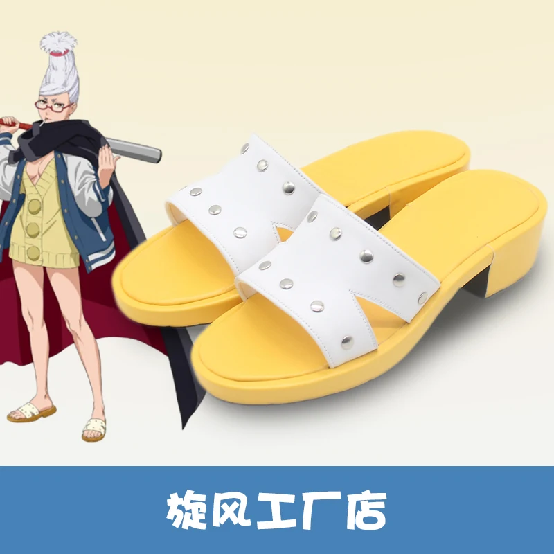 Anime Dandadan Seiko Ayase Scarpe Cosplay Stivali Festa di Halloween Pantofole gialle su misura