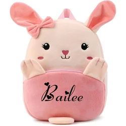 Zaino per bambini personalizzato per ragazzo e ragazza carino morbido peluche borsa per bambini animale cartone animato piccolo Mini zaino per bambini 1-6 anni