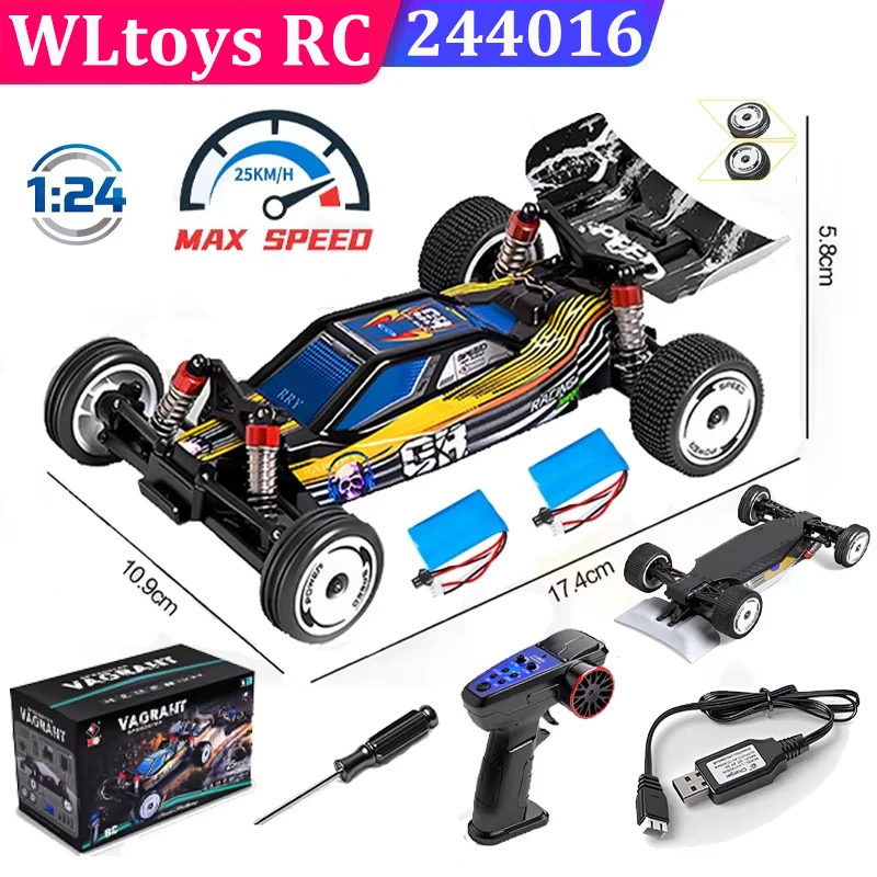 

New WLtoys 244016 High-Speed Car, Boys' Toy Gift, High-Quality Remote-Control Two-Wheel Drive Toy Racing Car, Scale 1:24