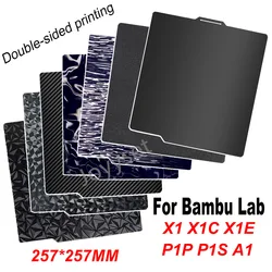 Plaque de construction noire pour laboratoire Bambu P1P P1S X1-CARBON A1 X1E Tôle d'acier à ressort lisse Lit chauffant PEI pour plaque de construction Bambulabs x1 x1c