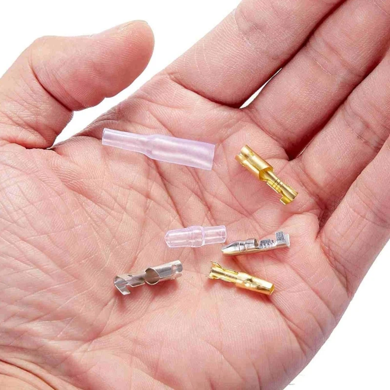 400Pcs Cold Pressed Terminals Sheath Adapter Quick Splices Male and Female Wire Connector Crimp Terminals Connectors