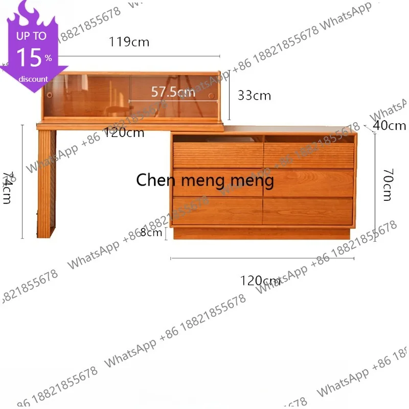 

D178 High-end Cherry Wood Makeup Vanities Corner Desk Japanese-style Storage Makeup Vanities Bedroom Household Furniture