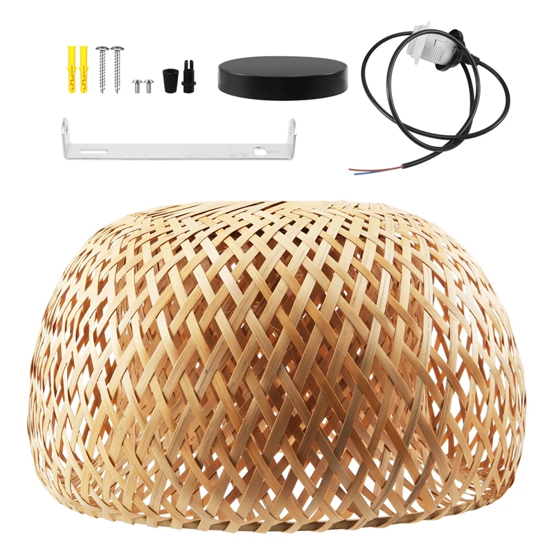 

Lighting Rattan Lamp Handmade Bamboo Chandelier Retro Cafe Bar Lounge For Garden Restaurant Bedroom With Light Source