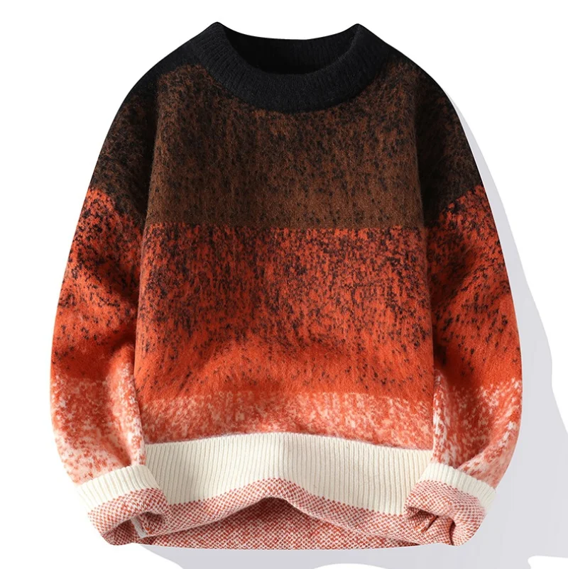 Hip Hop Pullover Men Loose Sweater 2024 Autumn Winter Mens Casual Sweaters Youth Knittwear Pullovers Tops w820