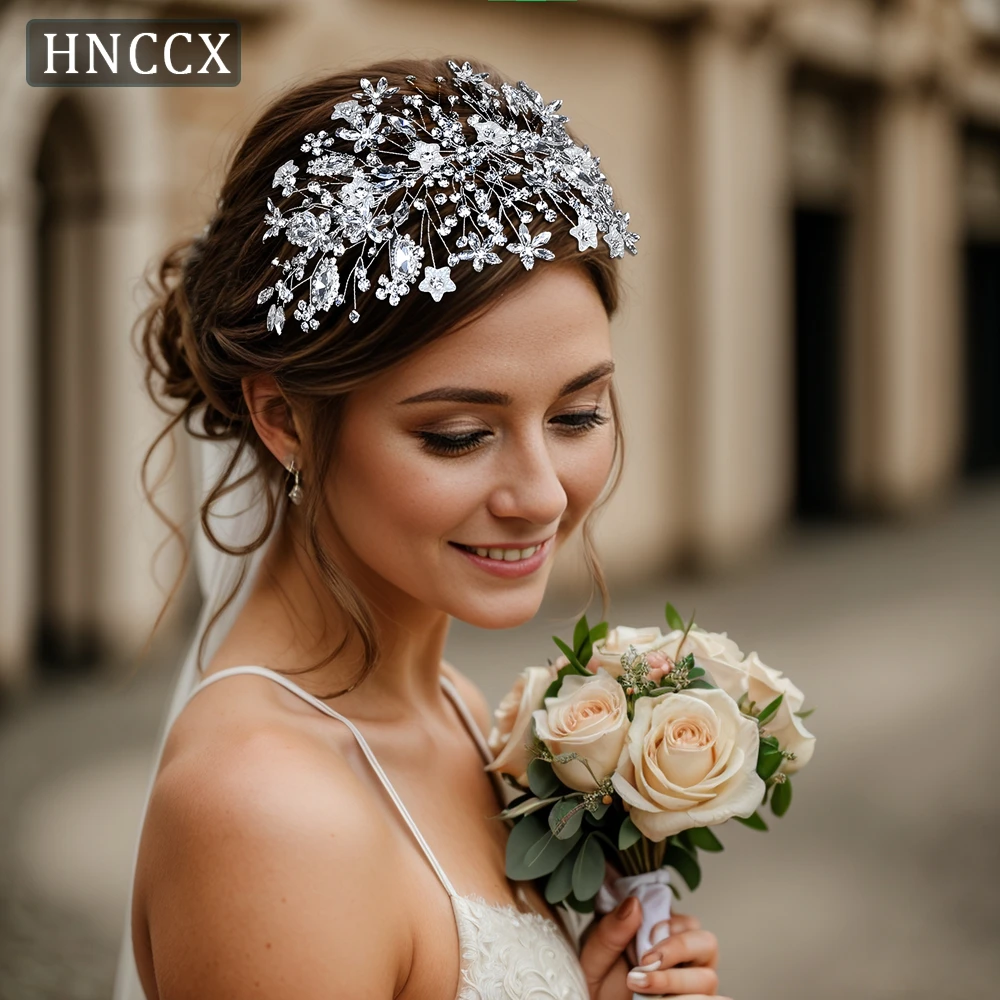 HNCCX Sparkling Rhinestone Tiara Fairy Hair Piece Elegant Party and Wedding Headdress Decoration Brides Tiara Shell CP677