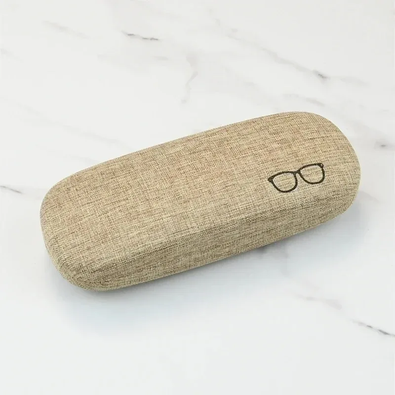 Linen Hard Shell Glasses Case Anti-Pressure Eyeglasses Storage Box Portable Travel Sunglasses Protector for Men and Women