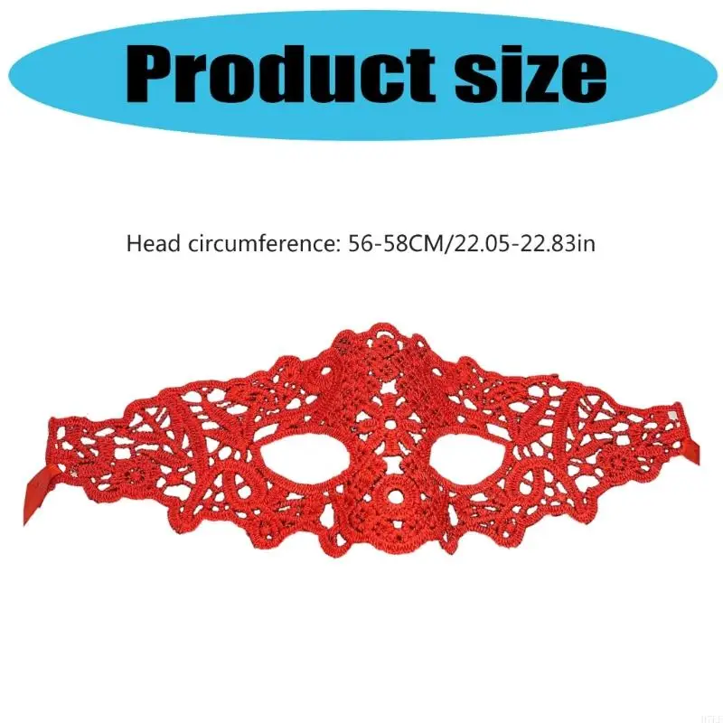 Mặt nạ ren đen thanh lịch Dây đeo có thể điều chỉnh cho buổi tối Phụ kiện trang phục polyester nhẹ H7EF