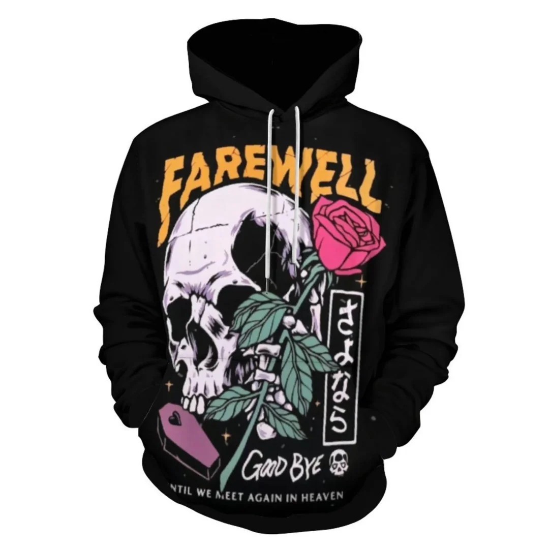 Толстовка в форме черепа на Хэллоуин с 3D принтом, весенне-осенняя модная универсальная уличная одежда для отдыха, мужские и женские толстовки Y2K