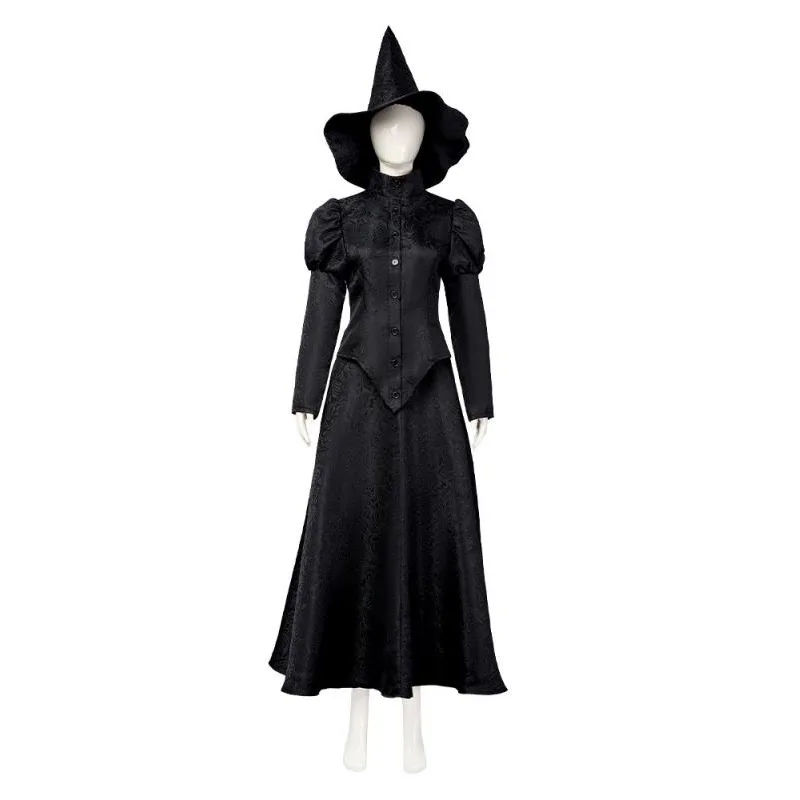 Halloween Wicked Cosplay Costume Witch Elphaba Stage Costumes Wicked: Part One Female Magician Clothing And Hats