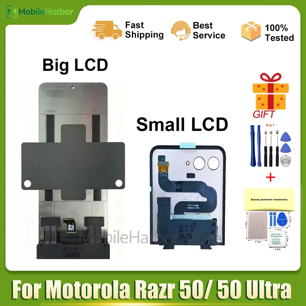 OEM AMOLED For Motorola Razr 50 XT2453-1 LCD Display For Moto Razr 50 Ultra XT2451-3 Screen Main LCD And Secondary LCD Repair
