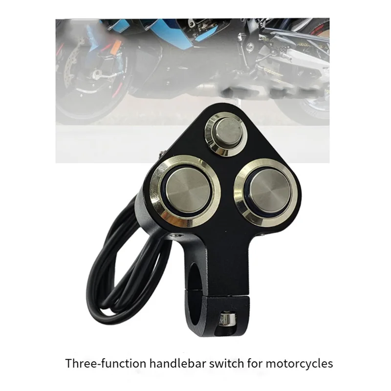 

A03Q-Motorcycle Handlebar Multi-Function Switch - Red LED Light, Horn Button, And Motor Push For Easy Control