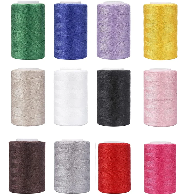 12 Color Set Polyester All-Purpose Sewing Threads for Embroidery and Sewing Machine DIY Embroidery Thread Sewing Thread