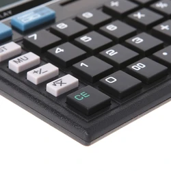 12-Digit Desk Calculator Business Students Accounting Tool and Solar Power Big Buttons LCD Electronic Calculator D5QC