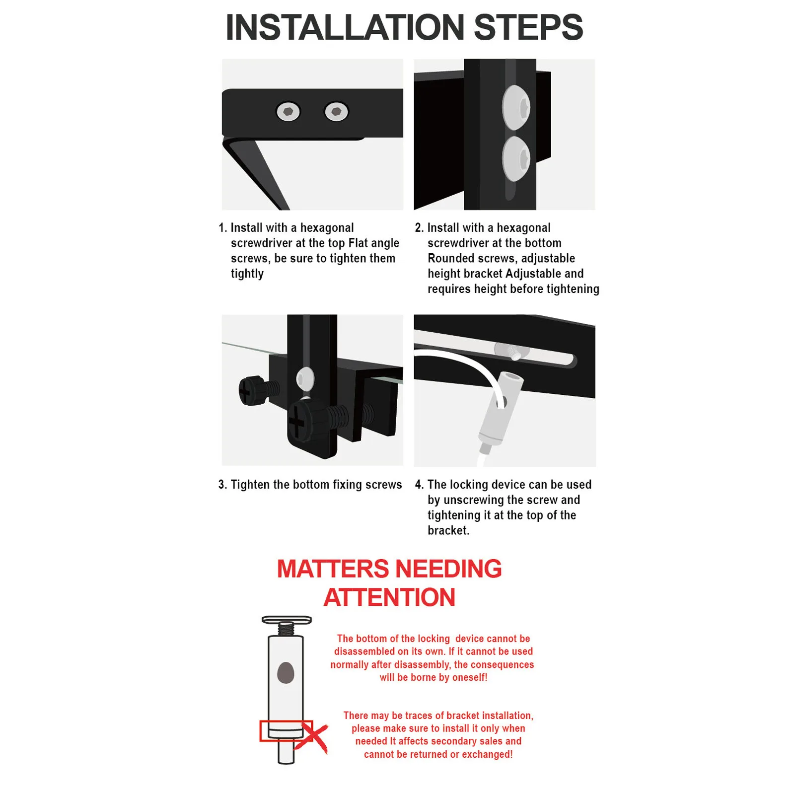 حامل ضوء حوض السمك، دعم مستقر، سهل التركيب، دعامة تعليق لخزان الأسماك من سبائك الألومنيوم #6