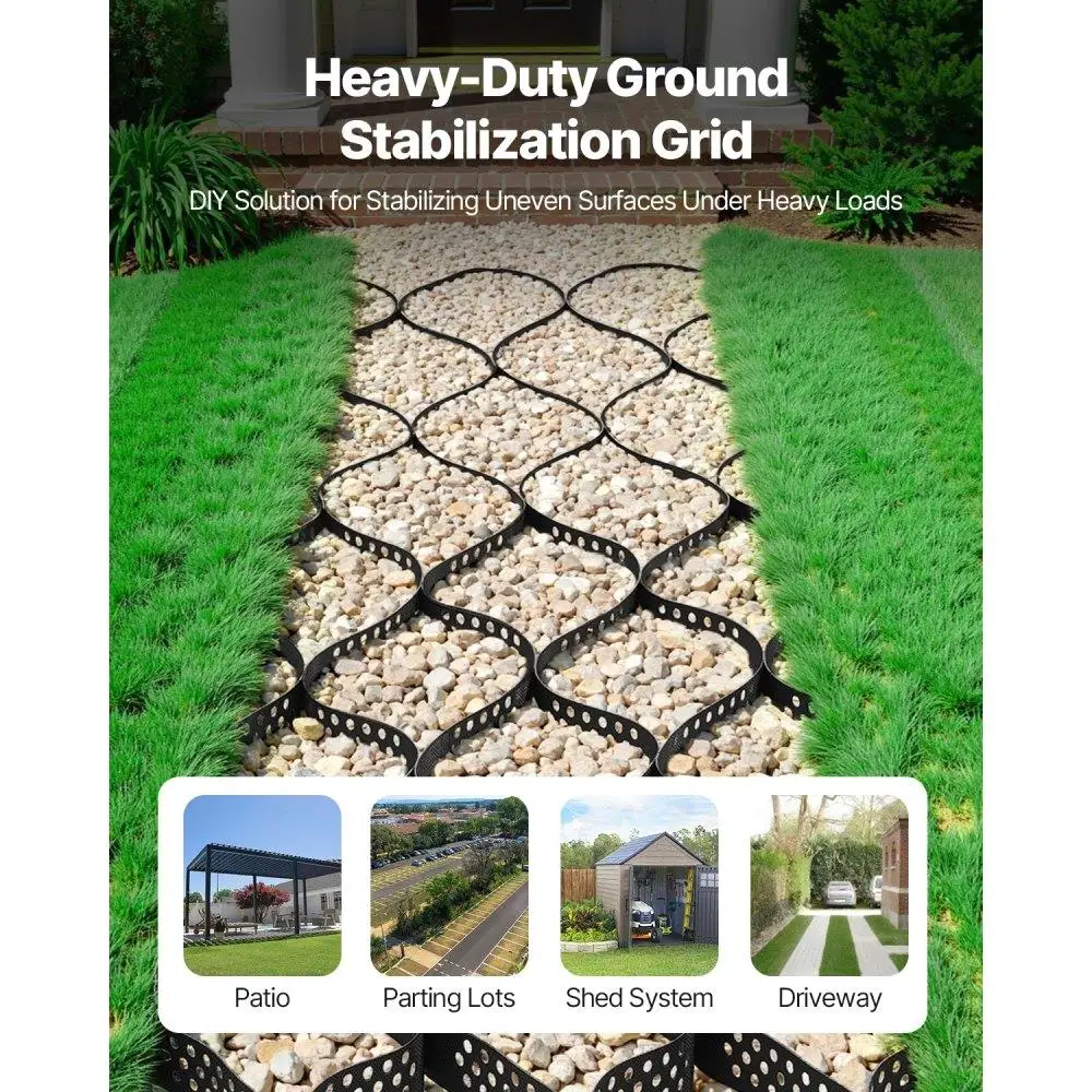 Geocell Ground Grid 2-дюймовая глубина 16,4x6,5 футов для решения для стабилизации гравия 5000x1980 мм Экологичные земляные работы