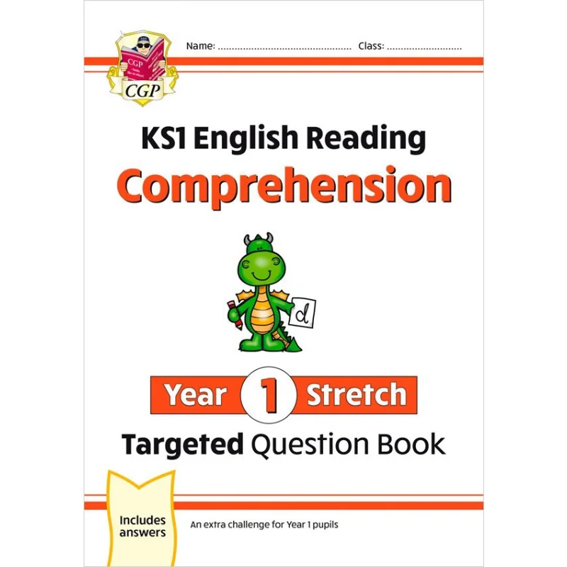 New KS1 English Targeted Question Book Challenging Reading Comprehension  Year 1 Stretch With Answer CGP TEAM 9781789088465