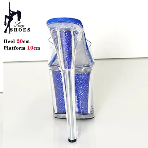 Sandali da donna discoteca 20cm pantofole estive con tacco alto pantofole esterne scarpe con plateau in tessuto con paillettes Sandalia di design di lusso