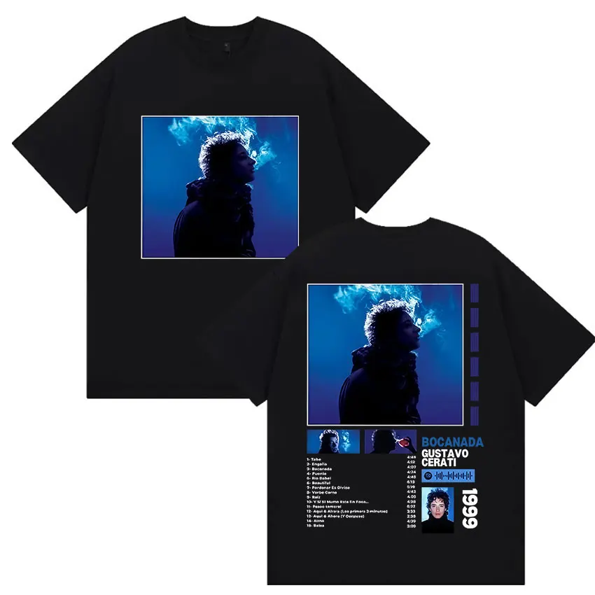 

Rapper Gustavo Cerati Bocanada Music Album 2025 Merch T Shirts Men's Hip Hop Fashion Vintage Oversized Cotton T-shirt Streetwear